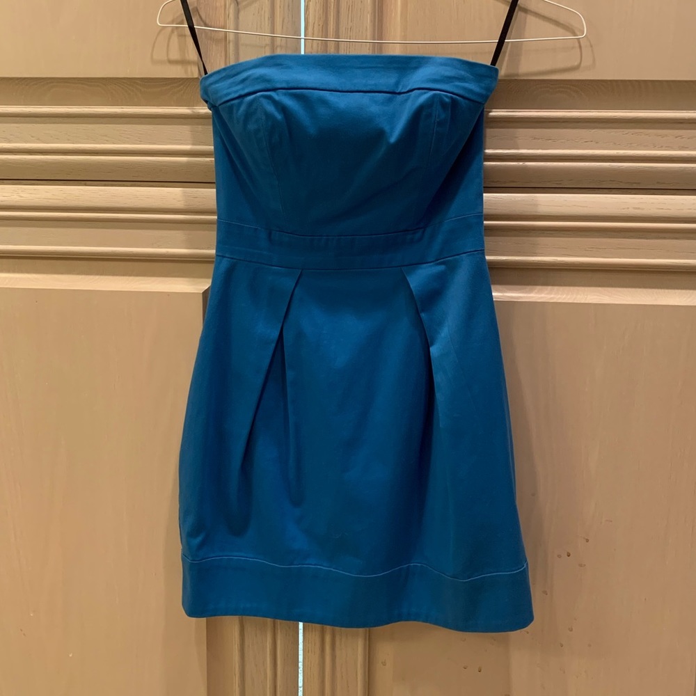 Blue Strapless French Connection Dress